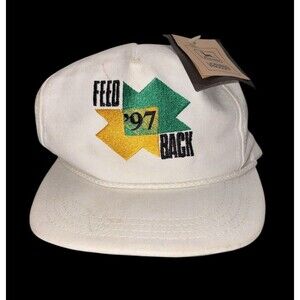 Vintage 90s John Deere Strapback Hat Cap Rope Golf & Turf 1997 Feedback NOS